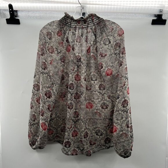 Bucketlist Women's Sheer Smocked V-Neck Top Multicolor Size Small - Picture 7 of 9